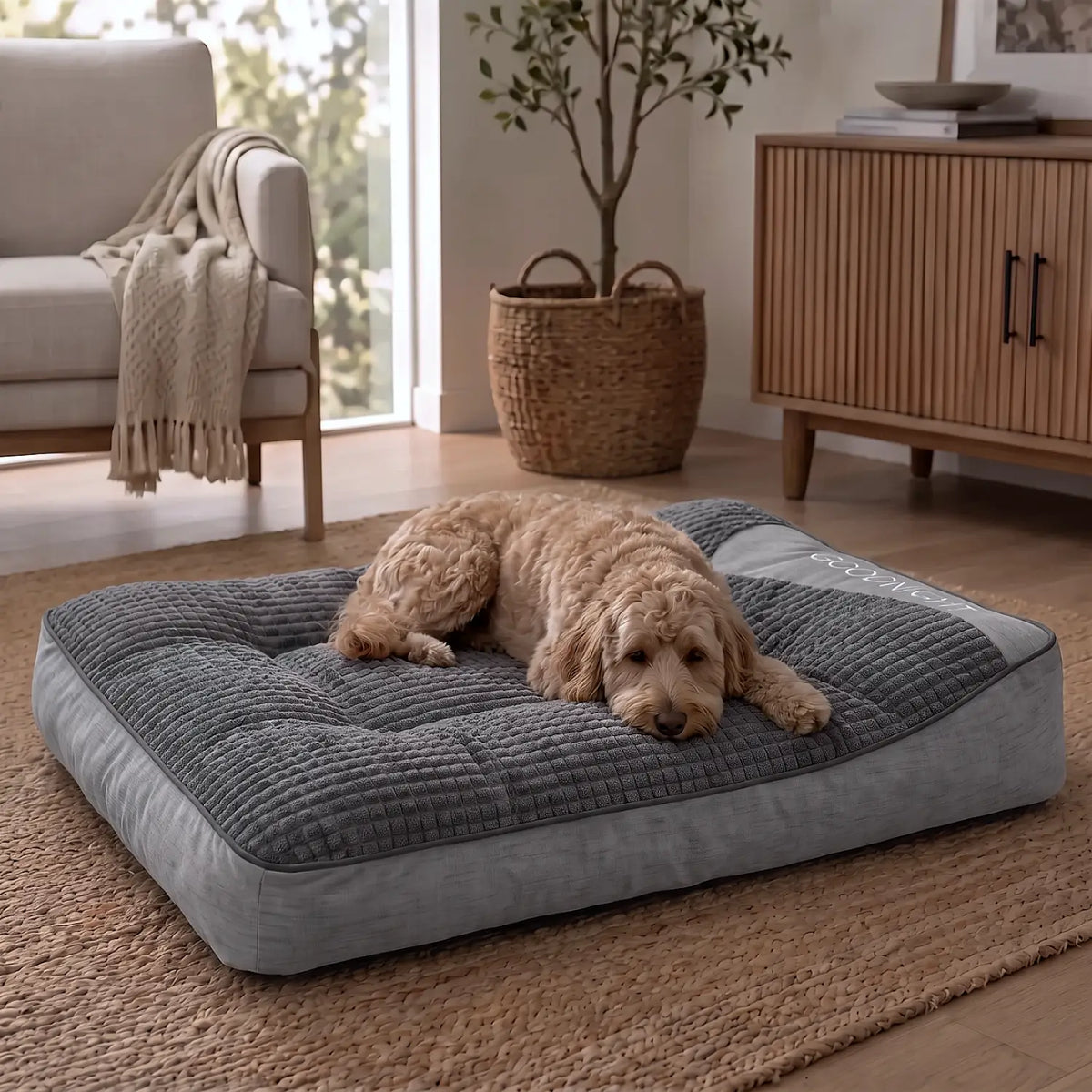 Large Dog Pillow Bed – Washable Dog Cushion, 3 Sizes (32–47 in) – MrFluffyFriend